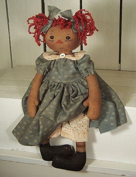 RP346E - Raggedy Rachel, 19" PDF Download Primitive Raggedy Ann Cloth Doll Pattern by Michelle Allen of Raggedy Pants Designs Primitive Sewing Patterns, Michelle Allen, Raggedy Anne, Primitive Doll Patterns, Doll Making Cloth, Raggedy Doll, Diy Dolls, Primitive Patterns, Stuffed Dolls