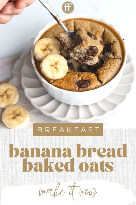 Tiktok Banana Bread Baked Oats - fleurfoodie Banana Baked Oats Healthy, Banana Oat Bake Breakfast, Banana Nut Baked Oats, Baked Oats Recipe Banana, Healthy Blended Baked Oats, Recipes With Rolled Oats Baking, Banana Oat Recipes Healthy, Baked Banana Bread Oatmeal, Tik Tok Baked Oats