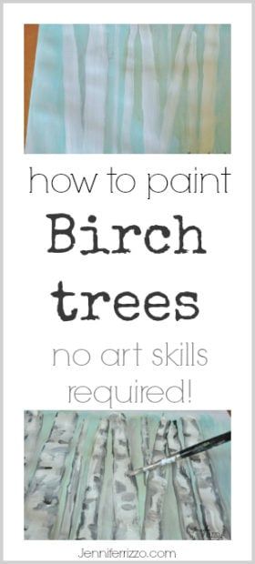 Birch Tree Art Lesson, How To Draw A Birch Tree, How To Paint Acrylic Trees, How To Paint Birch Trees Step By Step, Winter Birch Tree Painting, Paint Birch Trees, Birch Tree Watercolor, Painting Birch Trees, Birch Decor