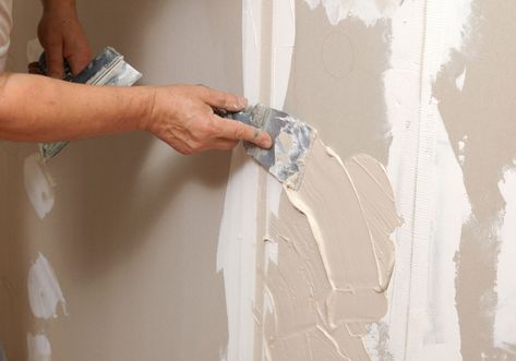 The-Sheetrock-vs-Drywall-Guide-Choosing-Different-Types-of-Drywall-15_Sebring-Design-Build Sheetrock Repair, Drywall Texture, Drywall Finishing, How To Patch Drywall, Drywall Mud, Shower Conversion, Diy Bathtub, Drywall Installation, Drywall Repair