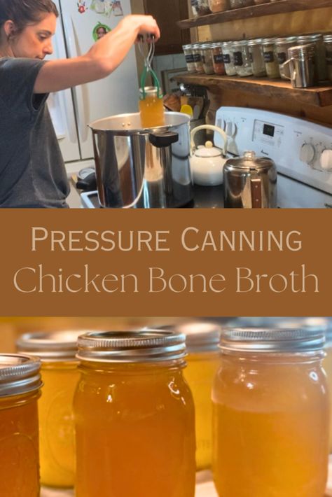 Pressure canning chicken bone broth for your shelves at home is simple and a perfect starting project. There are two pressure canners I recommend for different reasons, come see which one is right for you! Can Chicken Broth, Canning Chicken, Homemade Chicken Broth, Make Chicken Broth, Chicken Broth Recipes, Pressure Canning Recipes, Homemade Bone Broth, Can Chicken, Home Canning Recipes