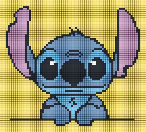 Bibble Barbie Pixel Art, Stitch Fuse Bead Pattern, Pixel Art Pattern Stitch, Perler Beads Ideas Stitch, Disney Stitch Cross Stitch Pattern, Lilo And Stitch Cross Stitch Pattern, Highland Cow Perler Bead Patterns, Crochet Tapestry Alpha Pattern, Stitch Alpha Pattern