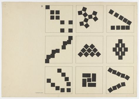 Albrecht Heubner. Studies in Composition. Given: Nine Squares of Equal Size (From Joost Schmidt's Bauhaus Design Course). c. 1928 Geometry Art Projects, Elements Of Design Shape, Row Houses, Simple Geometric Pattern, Graffiti Lettering Fonts, Graphic Design Collection, Bauhaus Design, Photography Basics, Principles Of Design