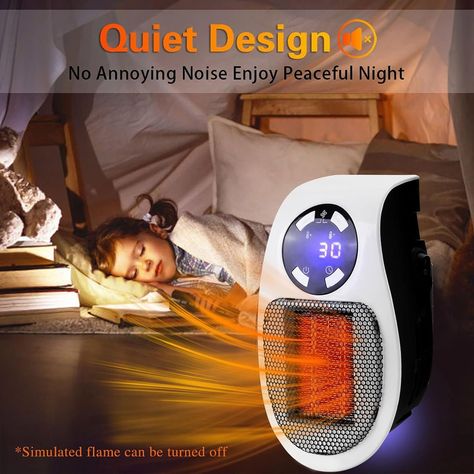 Toasty Heater Portable Heater Plug In, Toasty Heater, Space Heaters for Indoor Use, Toasty Plug in Heater, Ecoheat Heater, Alpha Heater 2023 with Adjustable Thermostat for Home Office Bathroom Wall Heater, Portable Space Heater, Space Heaters, Ceramic Heater, Portable Heater, Room Home Office, Space Heater, Led Display, Thermostat