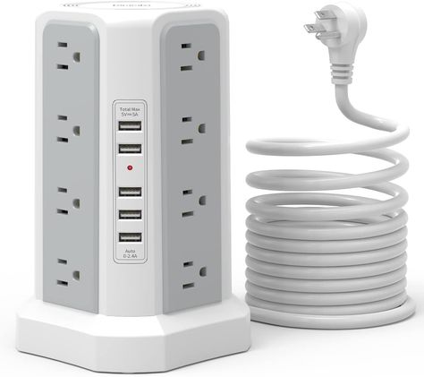 Surge Protection Devices, Gaming Station, Tower Design, Surge Protector, Dorm Essentials, Space Saving Solutions, Extension Cord, Smart Design, Electrical Supplies