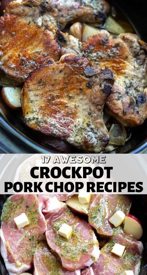 These Slow Cooker Pork Chops Recipes make dinner a breeze. There are so many ways to make pork chops in your slow cooker. Crockpot Pork Chops will be a new family favorite meal. Ranch Pork Chops And Potatoes, Baked Bbq Pork Chops, Crockpot Ranch Pork Chops, Slow Cooker Pork Chops Recipes, Ranch Pork Chops Crock Pot, Pork Crockpot Recipes, Pork Chop Recipes Crockpot, Slow Cooker Recipes Pork, Pork Chops And Potatoes