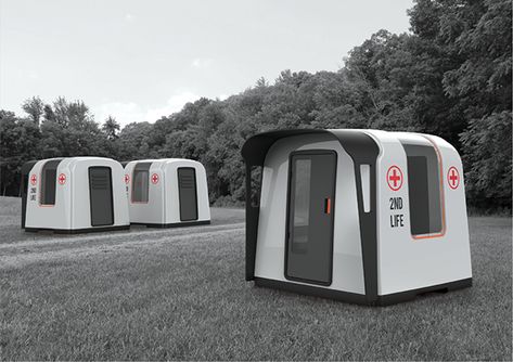 2nd LIFE: EMERGENCY RELIEF SHELTER on Behance Homeless Shelter Ideas, Emergency Tent, Homeless Shelter Design, Emergency Housing, Tiny House Hotel, Emergency House, Temporary Shelter, Home Shelter, Portable Shelter