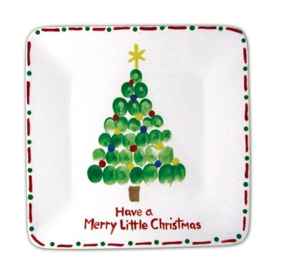 made with finger prints Handprint Christmas, Parents Christmas, Christmas Tree Painting, Christmas School, Preschool Christmas, Toddler Christmas, Christmas Plates, Merry Little Christmas, Christmas Crafts For Kids