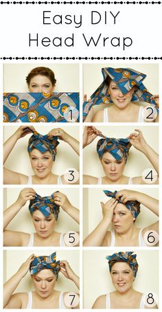 Alida Makes: Easy DIY head wrap. Ah-ha! I always wondered how to do this. www.howtohome.biz for more interesting DIY pins and idea's. Follow and share! Ways To Wear Bandanas, Hair Wrap Scarf, Hair Scarf Styles, Mode Turban, Head Scarf Styles, Hair 2018, Bandana Hairstyles, Hair Wraps, 짧은 머리