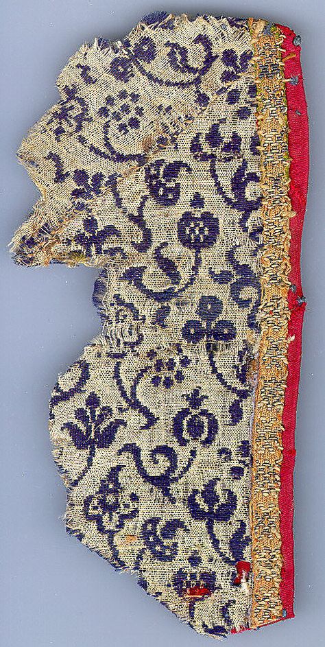 Textile Date: ca. 1500 Culture: Italian Medium: Wool, silk Dimensions: Overall: 6 1/4 x 3 1/8in. (15.9 x 7.9cm) Fashion And Textiles, Italian Textiles, Tablet Weaving, Medieval Clothing, Antique Textiles, Moyen Age, Historical Costume, Vintage Textiles, Floral Motifs