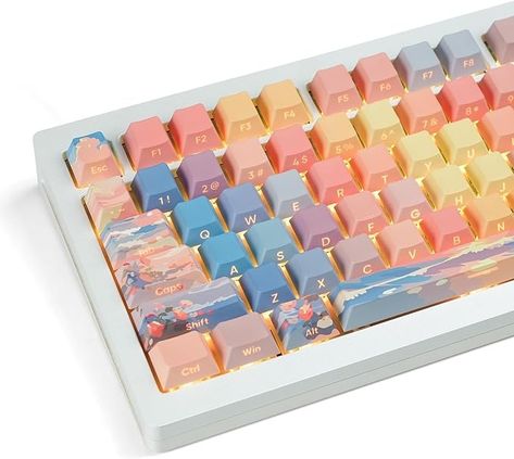 Amazon.com: dagaladoo Side Printed PBT Key caps,130key Double Shot,Shine Through Custom Key Cap,Cherry Profile Dye-Transparent keycaps for Machine Keyboard caps(Blue/Orange,only keycaps) : Electronics Keycaps Aesthetic, Desk Themes, Keyboard Caps, Kawaii Cloud, Computer Set, Tech Bag, Keycap Set, Key Cap, Key Caps