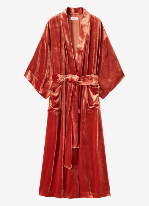 VELVET SILK GOWN by TOAST Women Nightwear Outfit, Nightwear Outfits, Velvet Dressing Gown, Silk Clothes, Printed Gowns, Silk Lingerie, Silk Gown, Velvet Fashion, Women Nightwear