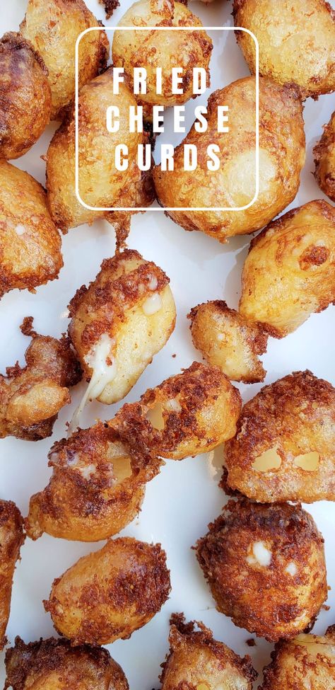 fried cheese curds (oh baby!) - The Culinary Chase Fried Cheese Curds Recipe, Deep Fried Cheese Curds, Fried Mozzarella Sticks, Cheese Curds Recipe, Cheese Curls, Fried Mozzarella, Fried Cheese Curds, Babybel Cheese, Cheesy Snack