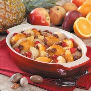 Baked Fruit Recipes, Xmas Deserts, Fruit Bake, Pecan Halves, Christmas Casserole, Holiday Fruit, Recipes Fruit, Menu Recipes, Fruit Compote