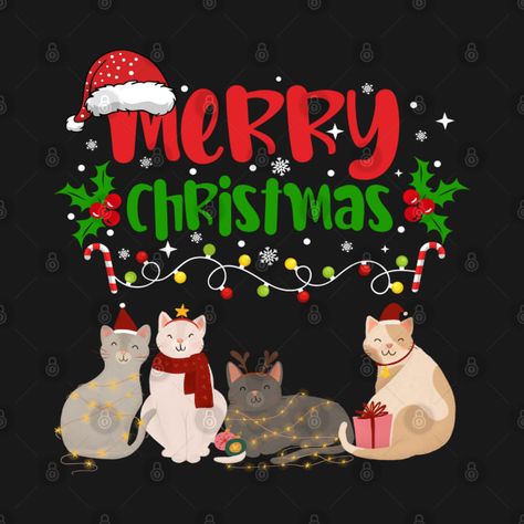 Christmas Tuesday, Merry Christmas Cat, Santa Cat, Cat Holidays, Cat Drinking, Cat Artwork, Cat Graphic, Cat Christmas, Christmas Cat