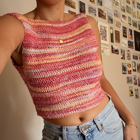 Mode Crochet, Mesh Tops, Kleidung Diy, Crochet Fashion Patterns, Diy Crochet Projects, Crochet Tops, Summer Crochet, Knitting Inspiration, Crochet Fashion