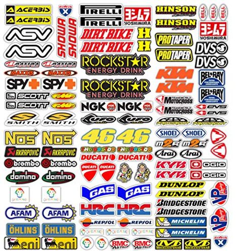 MAS DI VITALE MARIA ditta individuale Pegatinas Moto Patrocinadores 113 Pcs Sticker Gráficos motocrós MTB Ordenador Vespa Kit Modelo Vinyl Brillo Paquete de Marcas Famosas (73x67 cm) Motocross Logo, Iphone Macbook, Rc Drift, Bike Stickers, Motorcycle Equipment, Motorcycle Stickers, Name Logo, Skis, Photoshop Design