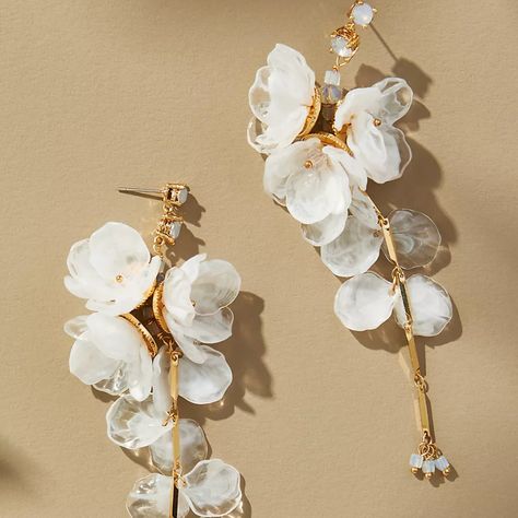 Blossom Drop Earrings Cherry Drop Earrings, Anthropologie Wedding, Wedding Party Jewelry, Anthropologie Jewelry, Crystal Drop Earrings, Cluster Earrings, Floral Earrings, Gold Drop Earrings, Crystal Pearls