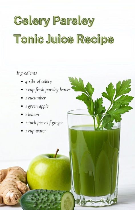 Celery Parsley Tonic Juice Recipe + Health Benefits | Healthy Green Juice and Smoothie Diet . Is Celery Juice Healthy? Here are the 8 health benefits of drinking celery juice. Health Benefits of Celery Juice | benefits of celery juice on empty stomach | benefits of celery juice in the morning | when to drink celery juice | celery juice benefits skin | health benefits of drinking celery juice. #juicerecipe #celeryjuicerecipe #detoxjuicerecipes #juicecleanse Health Benefits Of Celery, Benefits Of Celery Juice, Inflammation Smoothie, Healthy Green Juice, Benefits Of Celery, Fresh Juice Recipes, Healthy Skin Diet, Celery Juice Benefits, Juice Healthy