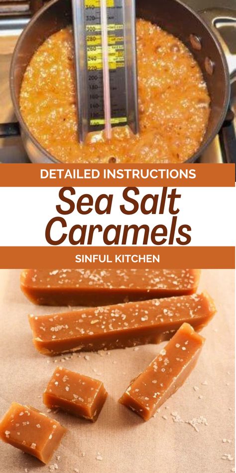 Make sea salt caramels at home. Detailed step by step instructions make this an easy caramel candy recipe to follow! Sea Salt Caramels, Smoked Salt, Sea Salt Caramel, Vanilla Latte, Homemade Candies, How Sweet Eats, Holiday Baking, Candy Recipes, Healthy Dessert