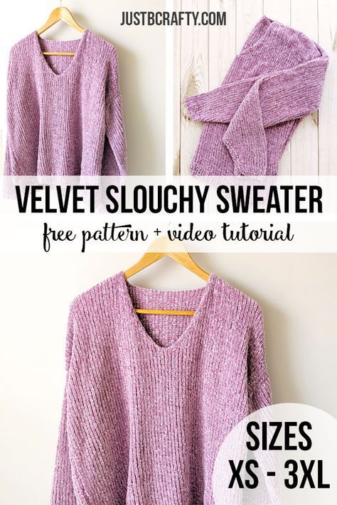 This post is Part 2 of a three part series on how to make the Velvet Slouchy V-Neck Knit Sweater. In Part 2 we cover how to make the sleeves. Stay tuned for Part 3 were we will walk through… More Pola Sweater, Sweater Free Pattern, Pull Mohair, Knitting Patterns Free Sweater, Vogue Knitting, Slouchy Sweater, Minecraft Pixel Art, Chale Crochet, The Velvet