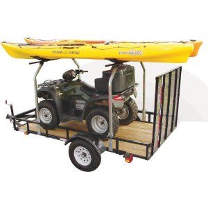 Utility Trailer Upgrades, Kayak Transport, Kayak Rack For Car, Kayak Roof Rack, Kayak Trailer, Motorcycle Camping Gear, Adventure Trailers, Kayak Storage, Kayak Rack