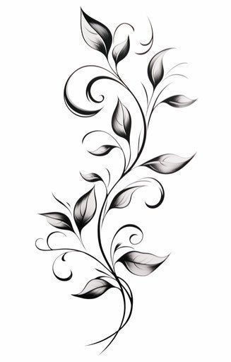 Arm Vines Tattoo, Vine Design Drawing, Wrap Around Vine Tattoo Stencil, Vine Rose Tattoo, Single Flower Drawing, Tattoo Simple Flower, Vines And Flowers Tattoo, Vine Wrap Tattoo, Vines Tattoo Design