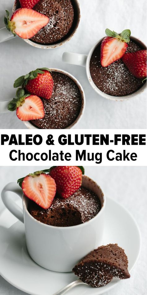 Moist Chocolate Mug Cake, Healthy Chocolate Mug Cake, Chocolate Mug Cake Recipe, Paleo Mug Cake, Mugcake Recipe, Gluten Free Mug Cake, Paleo Gluten Free Recipes, Mug Cake Recipe, Dessert Sans Gluten