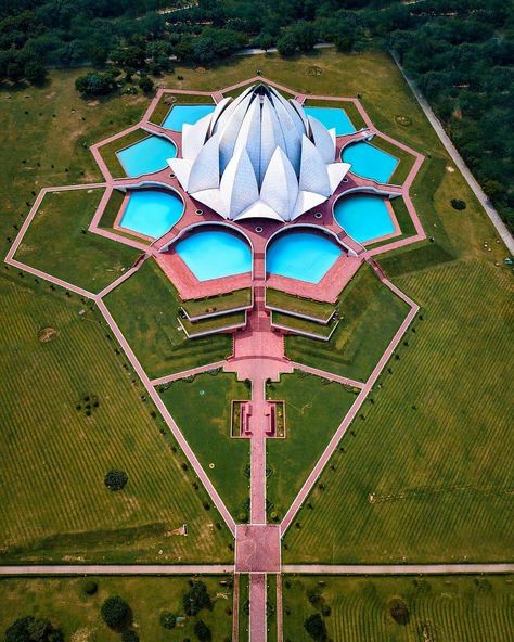 Stories of India on Instagram: “The Lotus temple. — Credits @i.satyam5 — #storiesofindia — Keep Clicking, Keep Sharing !! —” Lotus Temple Delhi, Lotus Temple, Temple India, Flower Symbol, Temple Architecture, Architecture Concept Drawings, Sketches Dresses, Concept Car Design, Indian Architecture