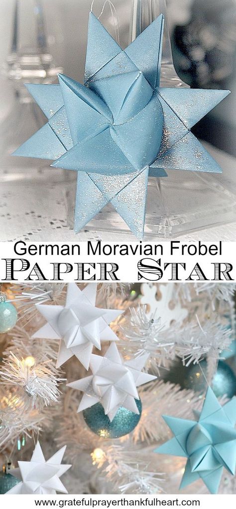 Christmas Star Crafts, German Stars, Folded Paper Stars, German Christmas Traditions, German Christmas Decorations, Stars Video, German Star, Grateful Prayer, German Christmas Ornaments