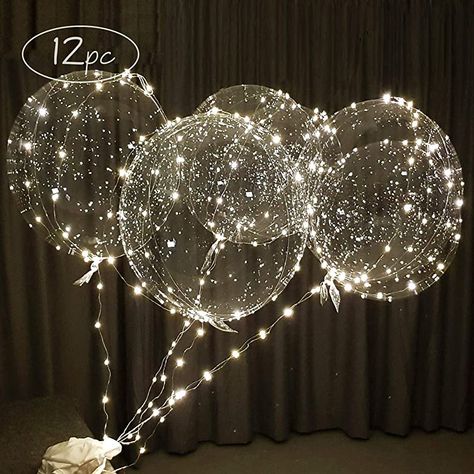 Led Flower Crown, Light Up Balloons, Transparent Balloons, Bubble Party, Led Balloons, Wedding Balloon Decorations, Clear Balloons, Balloon Kit, Balloon Arrangements