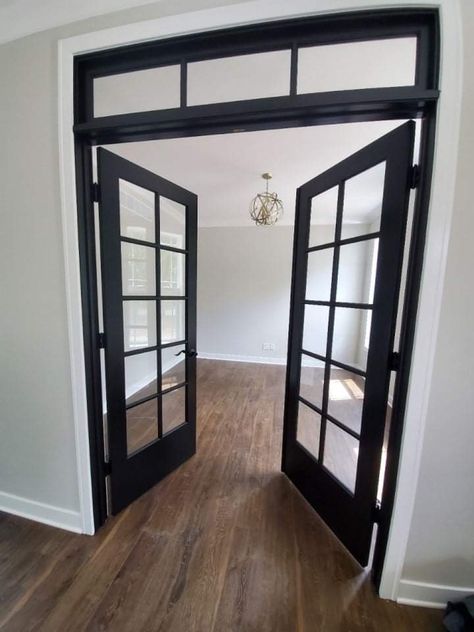 Home Office Entrance, Home Office Door Ideas Entryway, Home Office Door Ideas, Black Entry Doors, Home Office Doors, House Planning, Office Entrance, Office Door, Ideas Casa