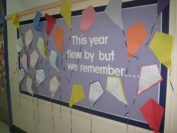 Kindergarten and Elementary End of the Year Bulletin Board Idea Summer Bulletin Boards, Classroom Idea, Preschool Bulletin, End Of Year Activities, Display Boards, School 2017, School Displays, Bulletin Board Ideas, Classroom Bulletin Boards