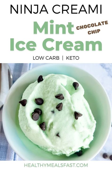 This delicious keto mint chocolate chip ice cream machine recipe is made quickly and easily. Satisfy your sweet tooth without the added carbs with this Ninja CREAMi mint chip ice cream. Dash My Pint Ice Cream Maker Recipes Keto, Optavia Ninja Creami Recipes, Ninja Creami Mint Chocolate Chip Recipe, Keto Ninja Creami Ice Cream, Keto Creami Recipes, Keto Ice Cream Recipes Machine, Keto Ninja Creami Ice Cream Recipes, Mint Ice Cream Recipe, Creami Recipies