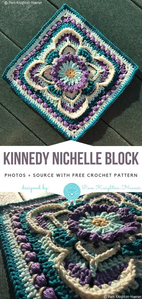 Granny Square Crochet Patterns Free, Crochet Blocks, Crochet Square Patterns, Floral Crochet, Granny Square Crochet Pattern, Crochet Square, Afghan Crochet Patterns, Crochet Squares, Crochet Granny