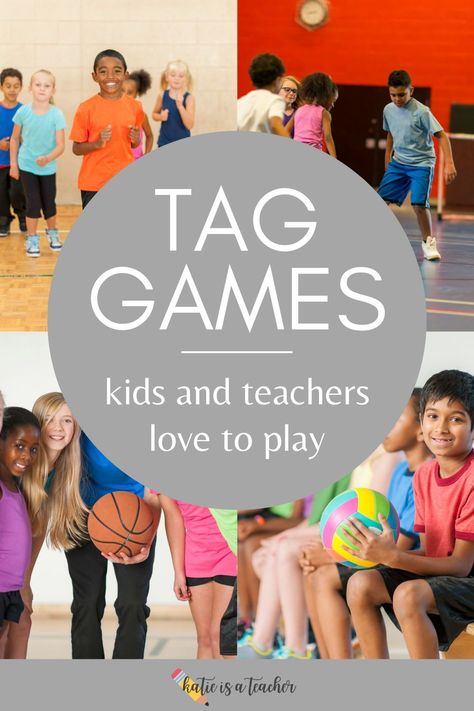 Check out these great TAG games kids love for gym classes! Physical Education Games For Preschool, Games For Gym Class Physical Education, Grade 4 Gym Games, Games For 3rd Graders Activities Fun, Fun Elementary Pe Games, Pe Gym Games, Elementary Physical Education Games, First Grade Gym Games, Grade 1 Gym Games