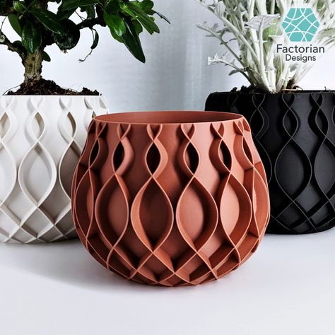 Big Plant Pots, Drukarka 3d, Plant Pot Design, Big Garden, Big Plants, 3d Modelle, Pot Designs, Small Planter, Print Flower