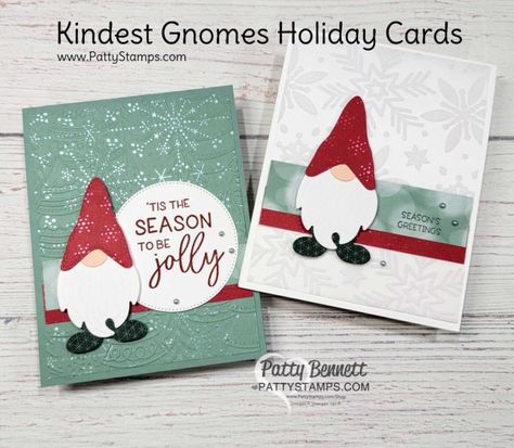 Stampin Up Kindest Gnomes Christmas, Stampin Up Gnomes 2022, Stampin Up Gnome Christmas Cards, Stampin Up Gnomes, Cards With Gnomes, Kindness Gnomes, Penguin Punch, Gnome Projects, Friendly Gnomes