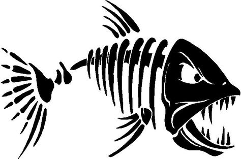 Mad Fish Graphics - ClipArt Best - ClipArt Best Fish Skeleton, Fishing Decals, Carpe Koi, Cartoon Fish, Fish Logo, Funny Decals, Soyut Sanat Tabloları, Caving, Stencil Art