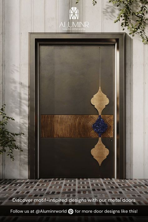 Step into sophistication with our exclusively handcrafted copper, brass, and bronze doors, where unmatched artisanal mastery meets endless possibilities of infused motifs. Delve deeper into our techniques and explore our motif doors in the link above. #luxurymetalfrontdoor #luxury #luxuryliving #entrance #entryway #techniques #homedecor #trends #design #ideas #manufacturer #exporter #USA copper door brass door bronze door art illustration artisan craftsmanship exterior decor trend Brass Door Design, Luxury Front Door, Metal Front Doors, Bronze Doors, Copper Door, Metal Front Door, Metal Doors Design, Luxury Door, Bronze Door