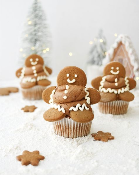 Gingerbread Buttercream, Man Cupcakes, Cupcakes For Men, Easy Gingerbread, Gingerbread Cupcakes, Winter Baking, Vegan Gingerbread, Dairy Free Cream, Gingerbread Latte