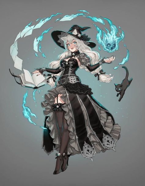 Witch Characters, Fantasy Witch, Dungeons And Dragons Characters, A Witch, Dnd Characters, Character Portraits, Fantasy Character Design, Cute Anime Character, Character Design Inspiration