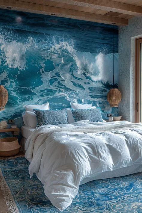 15 Aesthetic Coastal Bedroom Ideas for a Dreamy Retreat 13 Ocean Inspired Bedroom, Seaside Bedroom, Ocean Bedroom, Coastal Bedroom Ideas, 15 Aesthetic, Bedroom Beach, Aesthetic Coastal, Bedroom Theme, Ocean Room