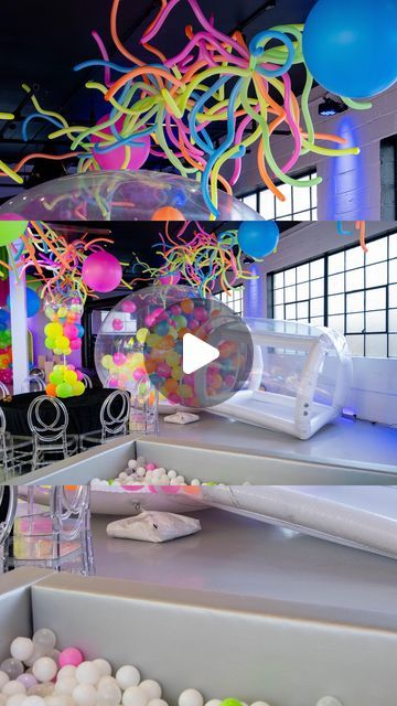 Style Your Party Events on Instagram: "We turned up the neon and dialed up the fun for a super lit Lucky 7 birthday bash! 🎲🌈 Watch how we transformed the @canvasenglewood space into a glowing wonderland for our birthday girl.   Can you spot the lucky number 7 in all the neon madness? 💚🎂   Comment your favorite part and don’t forget to hit that like button for more party magic! 🎈👀   📸: @beemedia1  Balloons: @gardenplaceballoons  Fringe: @bejigas  Furniture: @thronesnmore  Cake: @littletreatsbyjanna  Play Area: @modernbounceofnj  Bouncy: @luxeplayny  Custom Favors: @imagine_creations  @creaciones_bp  Food: @lanuevaespanany" Neon Parade Float Ideas, Neon Party Themes, 7 Birthday, Our Birthday, Lucky 7, Custom Favor, Party Events, Neon Party, Like Button