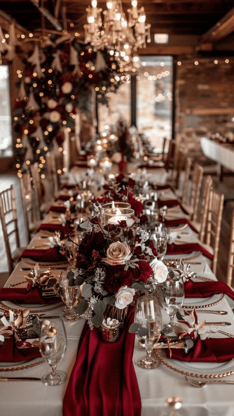 Looking for winter wedding colors schemes for your wedding? We've got you! Here are 17 winter wedding color palette ideas along with 50+ examples of different ways to utilize these color ideas. Winter weddings don't have to be frosty, they can be warm and inviting or even boho! Check our ideas here. Wedding Ideas Color Schemes Winter, Winter Aesthetic Wedding, Rustic Winter Wedding Color Palette, Winter Party Color Schemes, Winter Wedding Country, Glamorous Winter Wedding, Garnet Themed Wedding, Elegant Vintage Wedding Ideas, Red Color Scheme Wedding