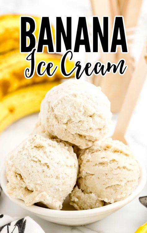 Creamy and sweet, all you need is a bunch of ripe bananas to make this rich and silky banana ice cream. Banana Nut Ice Cream Recipes, Homemade Banana Ice Cream Recipe, Banana Custard Recipe, Homemade Banana Ice Cream, Frozen Deserts, Banana Ice Cream Recipe, Snacks Sweet, Banana Cream Cheesecake, Ice Cream Recipes Machine