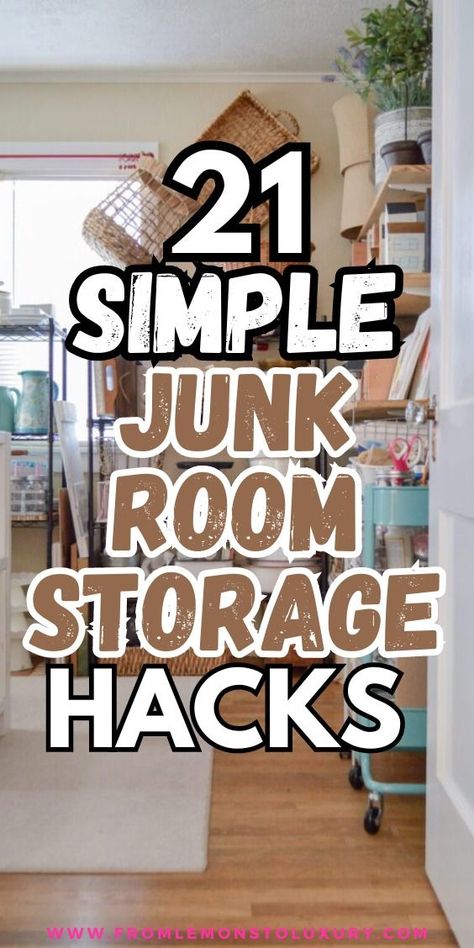 Organizing and decluttering junk rooms can be quite challenging. It’s common to accumulate items, over time resulting in a space. Junk Room Hacks, closet organization ideas small, closet organizer, closet organization ideas small bedrooms Organizer Bedroom Ideas, Organizing Ideas Storage Room, Organised Storage Room, Quirky Storage Ideas, Hanging Craft Storage, Diy Storage Room Ideas, Small Room Diy Ideas, Tiny Storage Room Ideas, Limited Storage Ideas