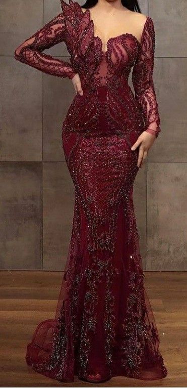 Wine Gown Dress, Dress For Red Carpet, Wine Gown, Brocade Styles, Red Wine Dress, Elegant Long Sleeve Wedding Dresses, Dress Red Carpet, Red Carpet Dress, Carpet Dress