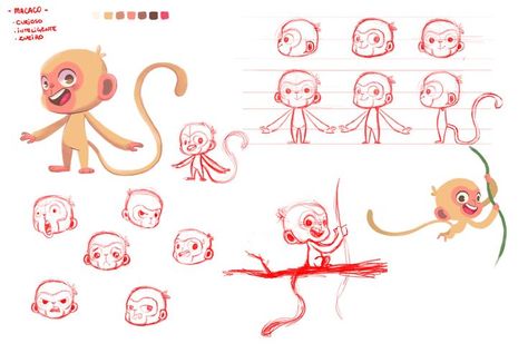 Character Design Sheet | Character Design Inspiration | Character Model Sheet | Character Inspiration monkey expressions drawing reference faces cartoon turnaround Monkey Character Design, Modern Character Design, Model Sheet Character, Man Character Design, Character Turnarounds, Pirate Monkey, Monkey Character, Monkey Illustration, Character Turnaround