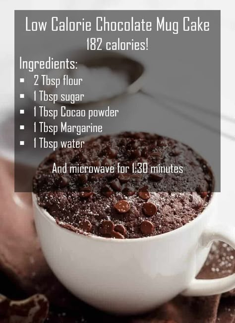 Paradise Recipes - Low Calorie Chocolate Mug Cake | Knitting and Crochet Forum Low Calorie Mug Cookie, Low Calorie Chocolate Mug Cake, Low Calorie Mug Cake Microwave, Low Calorie Microwave Dessert, Low Calorie Mug Desserts, Low Cal Mug Cake, Mug Cake Low Calorie, Low Calorie Mug Cake, Microwave Cakes